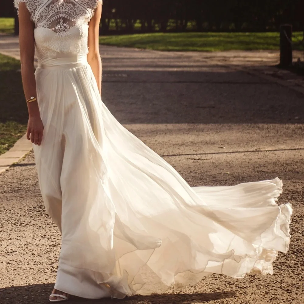 NWT BHLDN Catherine Deane Delia Silk Chiffon Skirt 10 - Picture 4 of 11